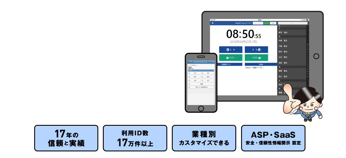 就業ルールに合わせた勤怠管理で人の力を最大限に